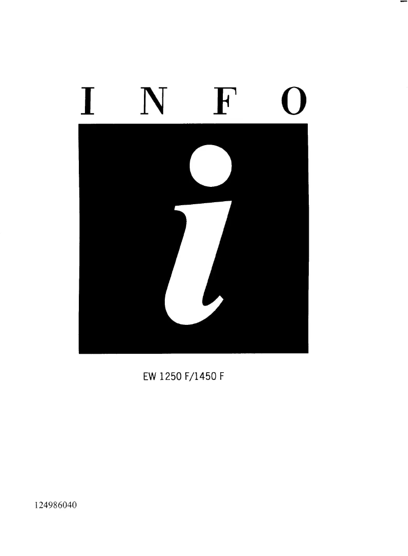 Page 1 de la notice Manuel utilisateur Electrolux EW1250F