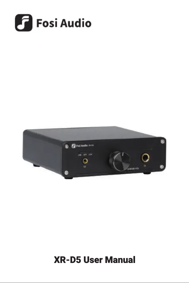 Page n°1 - Manuel utilisateur Fosi Audio XR-D5