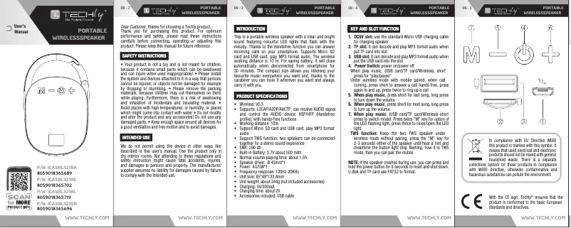 Page 1 de la notice Manuel utilisateur Techly ICASBL321GR