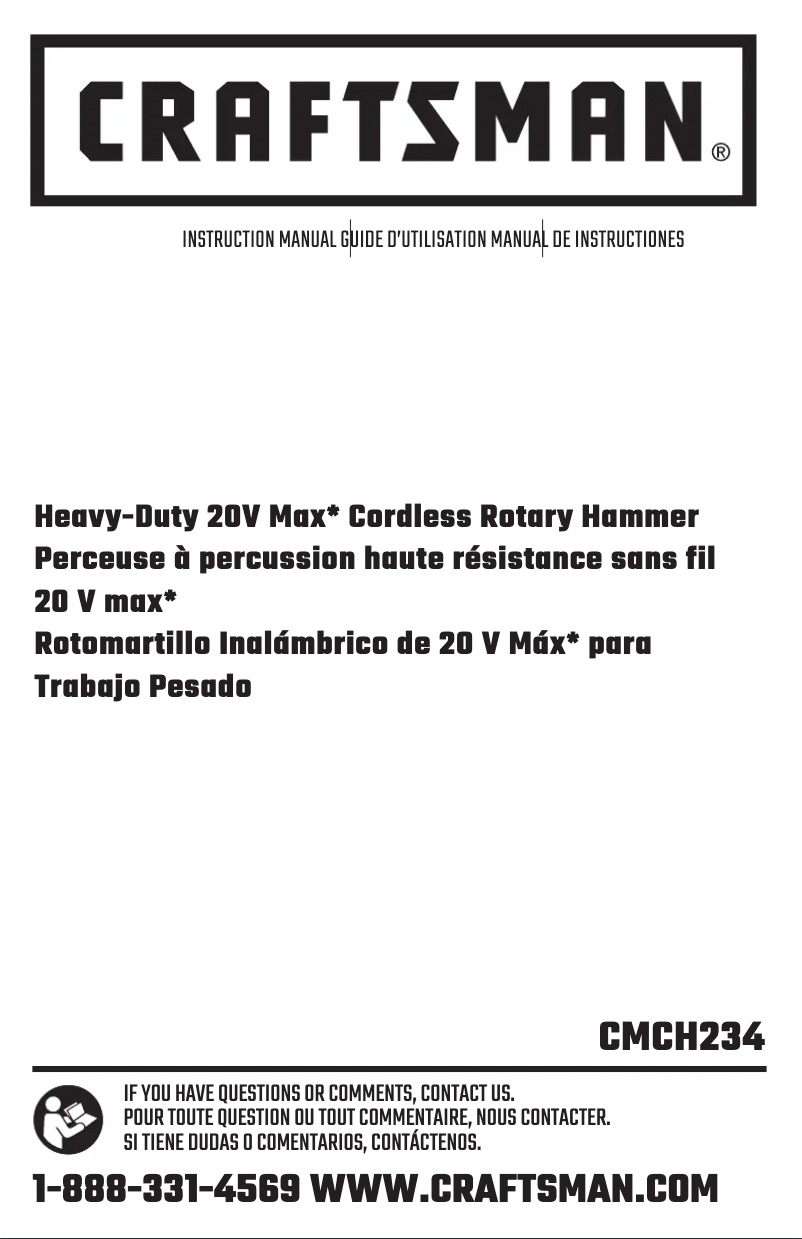 Page 1 de la notice Manuel utilisateur Craftsman CMCH234B