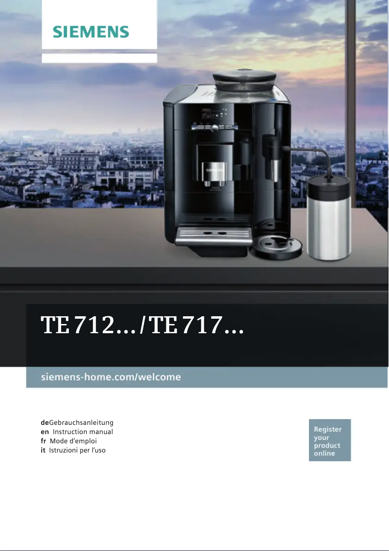 Image de la première page du manuel de l'appareil EQ.7 Plus aromaSense M-series TE712501DE