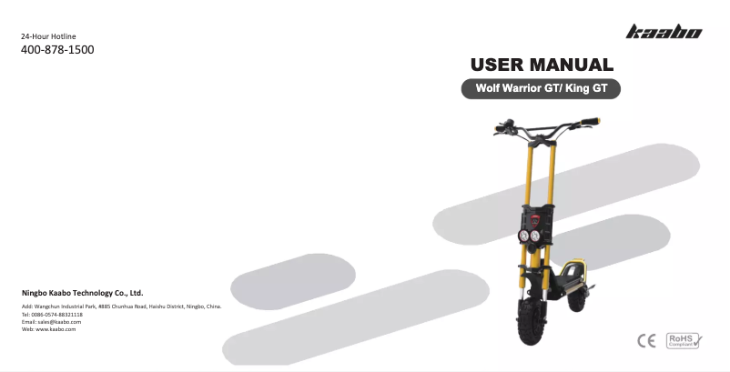 Page 1 de la notice Manuel utilisateur Kaabo Wolf King