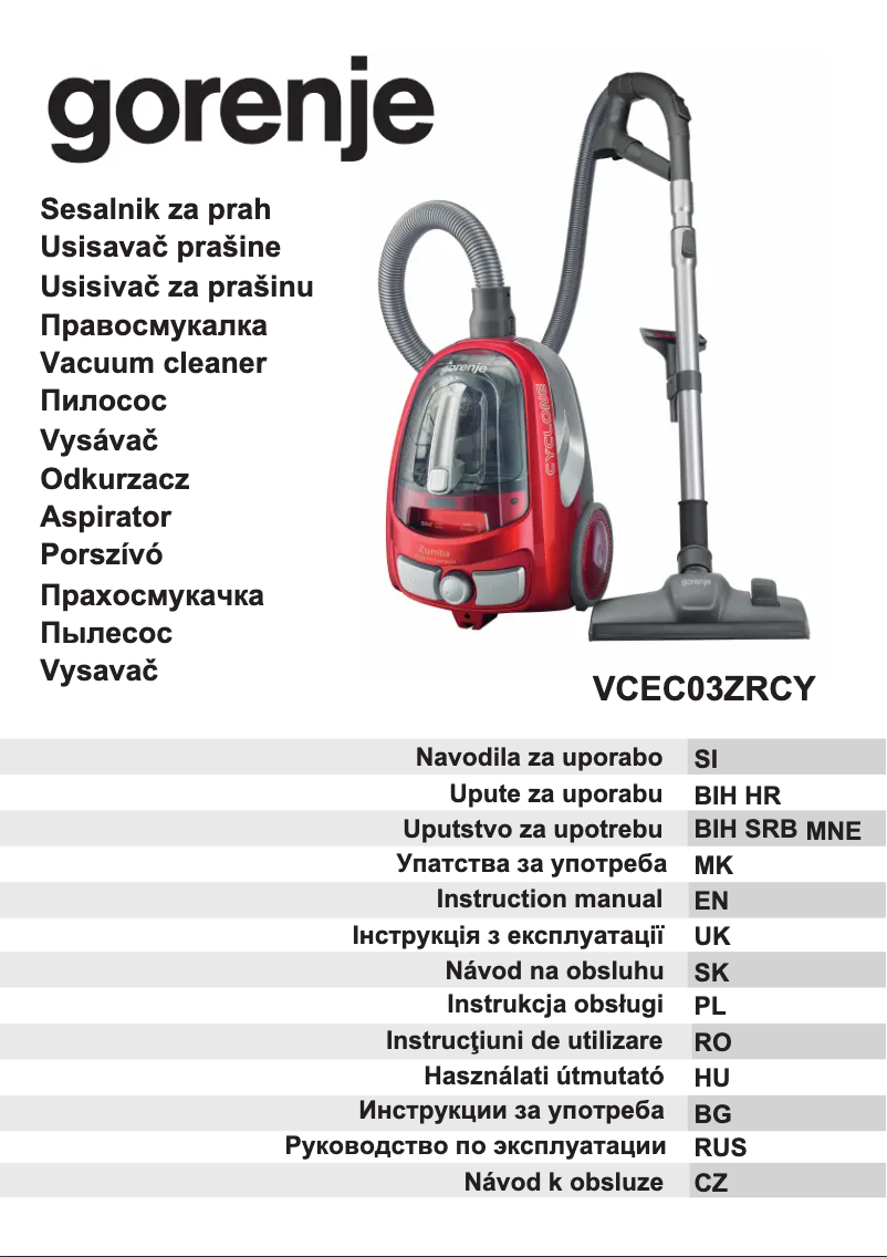 Image de la première page du manuel de l'appareil VCEC03ZRCY