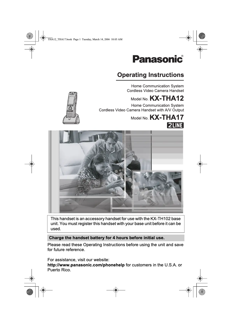 Image de la première page du manuel de l'appareil KX-THA17