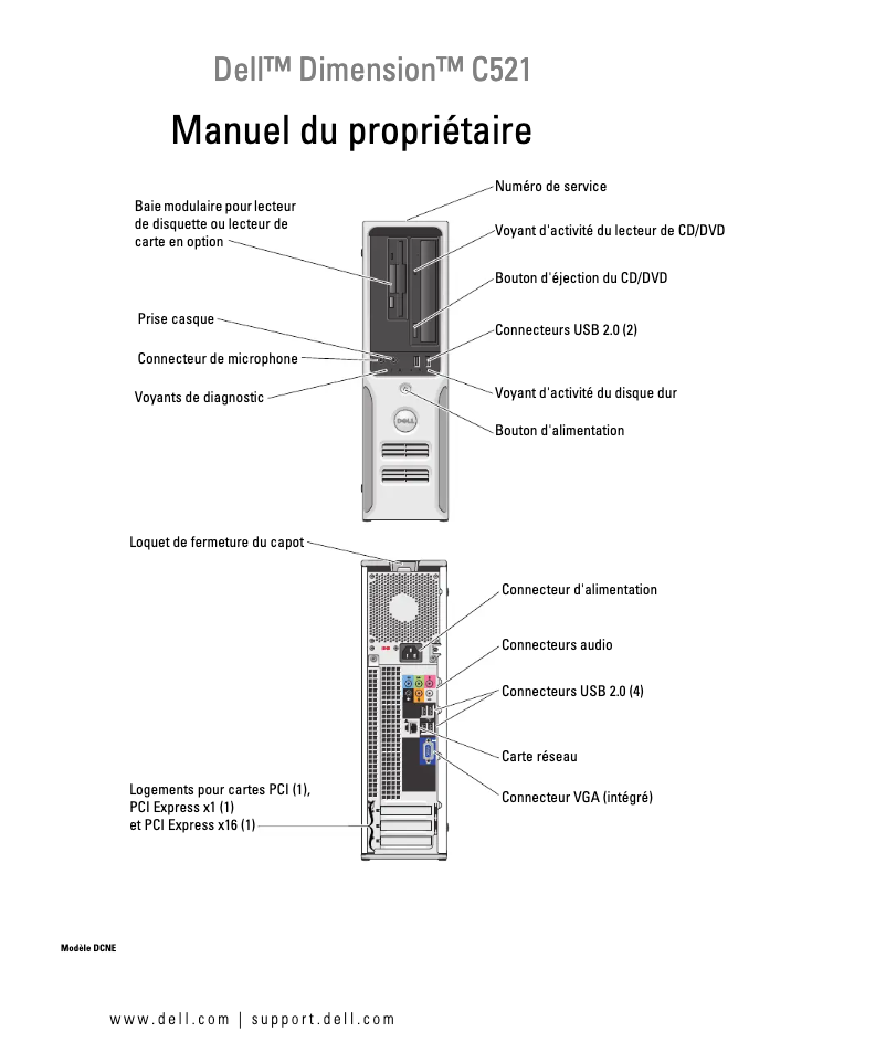 Image de la première page du manuel de l'appareil Dimension C521