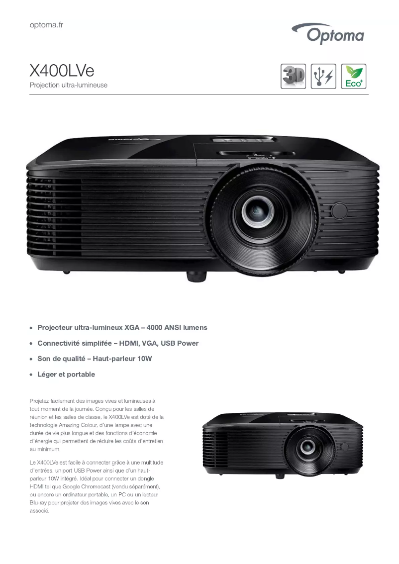 Image de la première page du manuel de l'appareil X400LVe