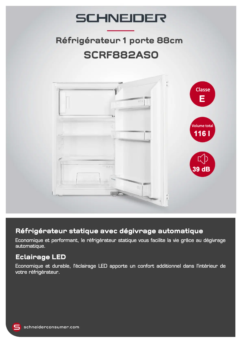 Página 1 del manual Ficha técnica Schneider SCRF882AS0
