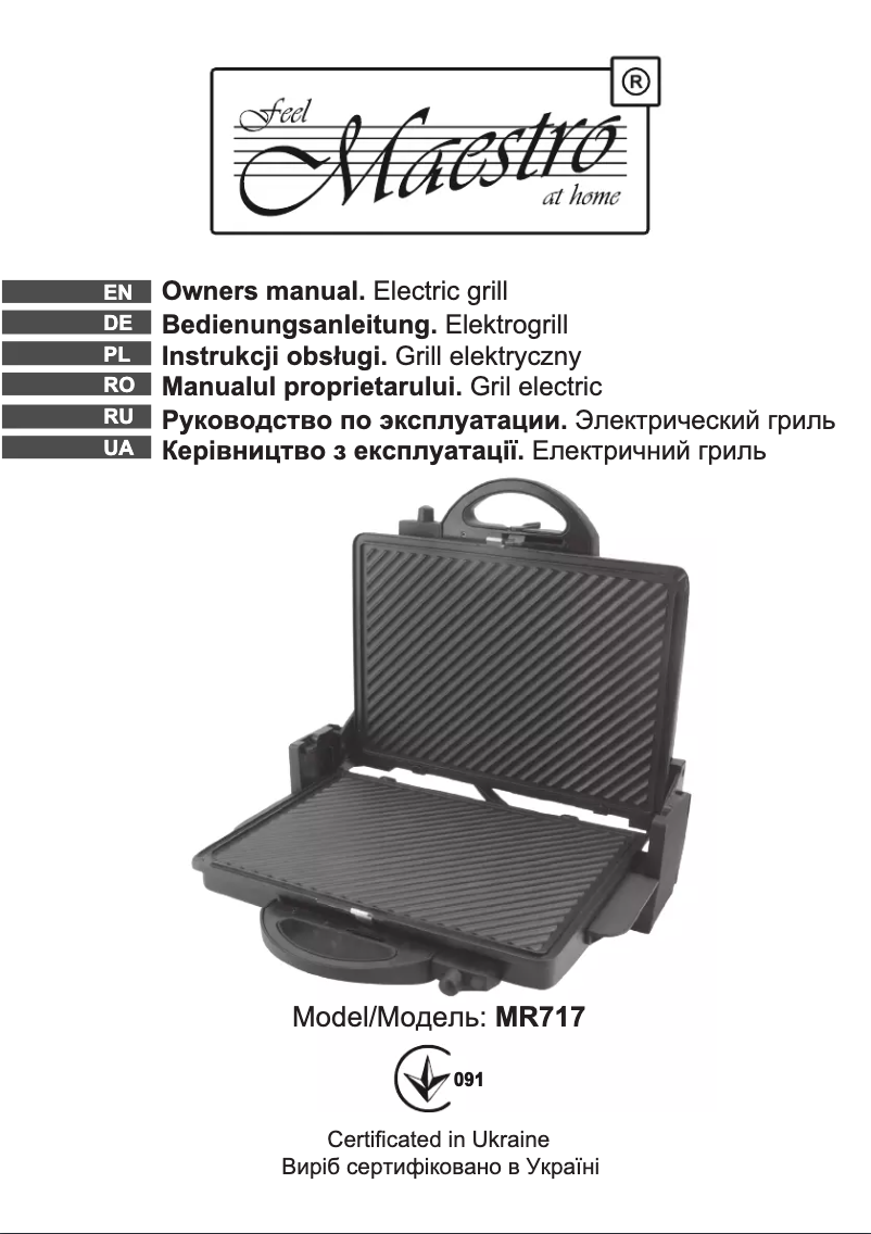 Page n°1 - Manuel utilisateur Maestro MR717