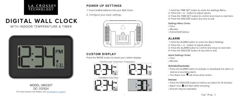 Image de la première page du manuel de l'appareil M80307