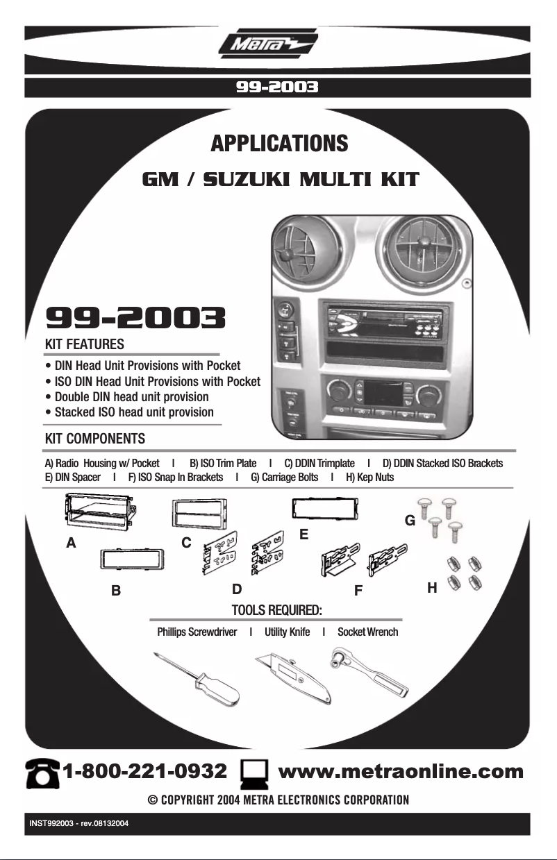 Page n°1 - Manuel utilisateur Metra 99-2003