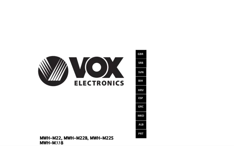 Page 1 de la notice Manuel utilisateur VOX MWH-M33B