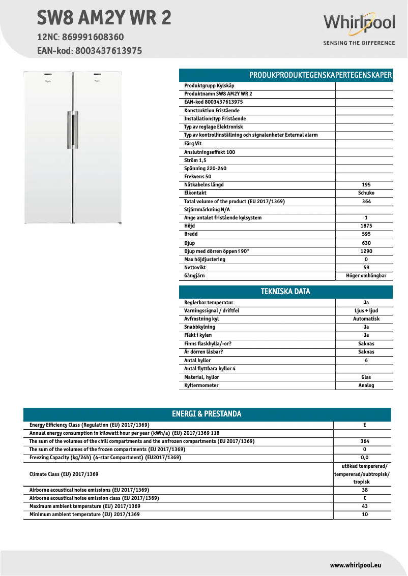 Imagen de la primera página del manual del dispositivo SW8 AM2Y WR 2