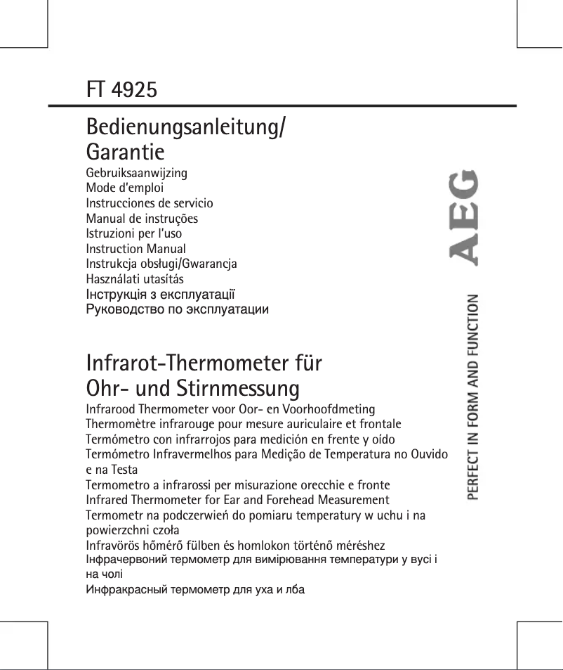 Imagen de la primera página del manual del dispositivo FT 4925