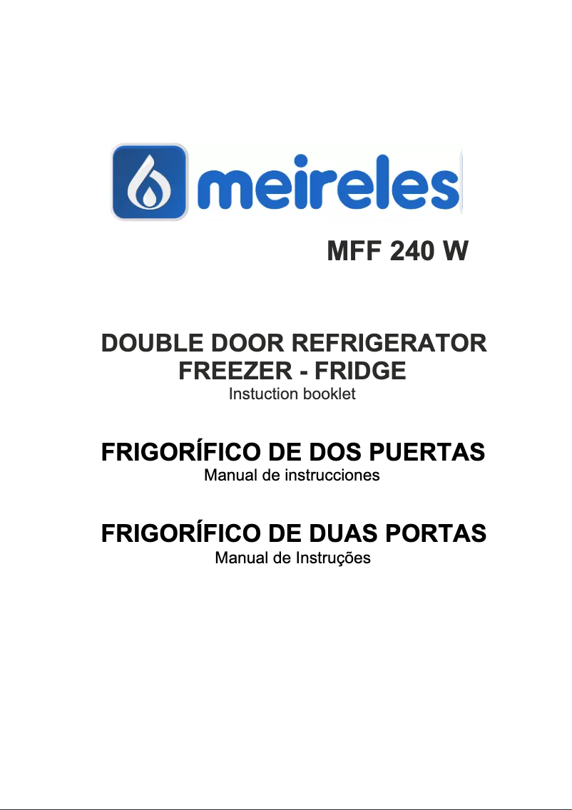 Page n°1 - Manuel utilisateur Meireles MFF 240 W