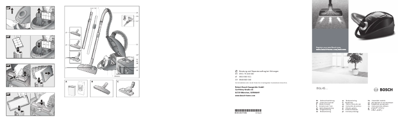 Page 1 de la notice Manuel utilisateur Bosch BGL452132