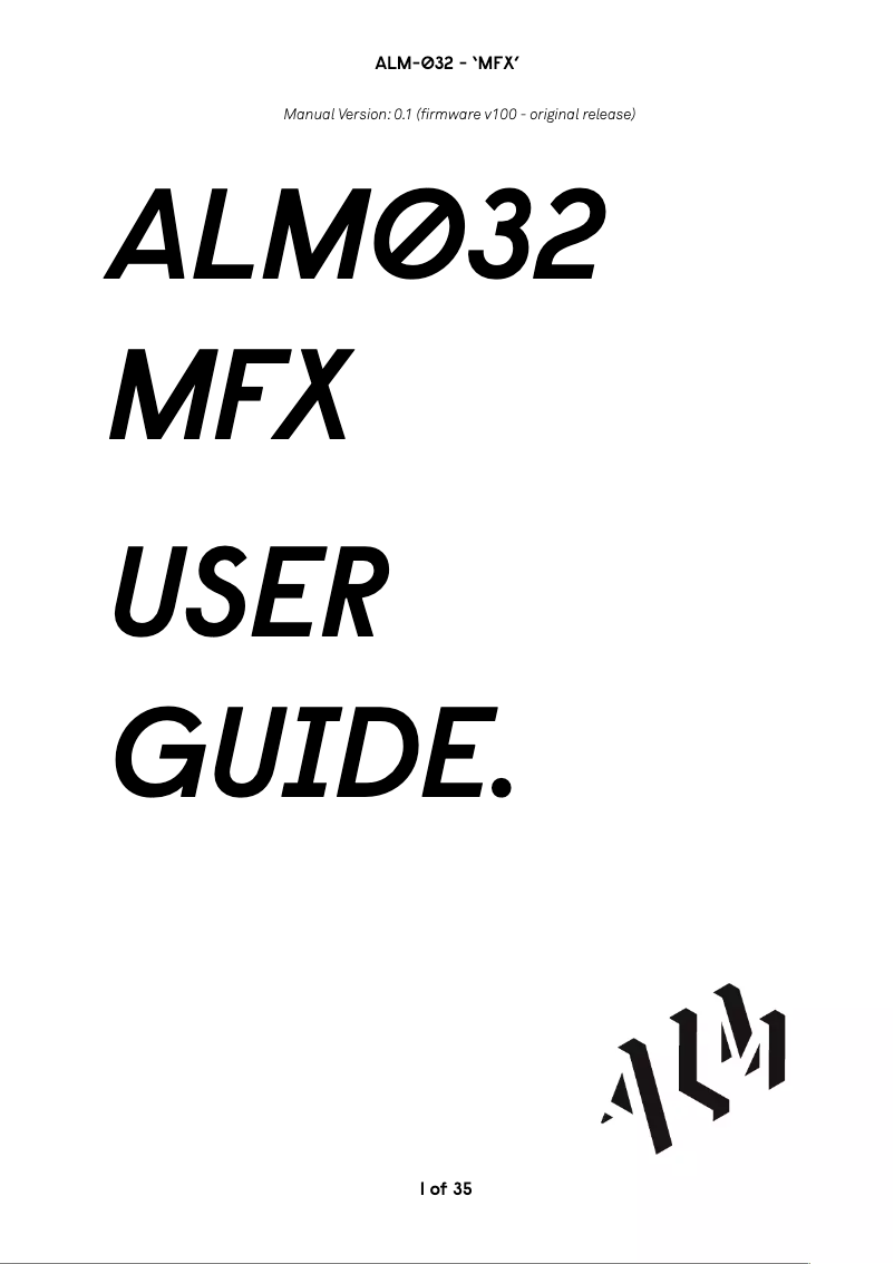 Image de la première page du manuel de l'appareil MFX ALM-032