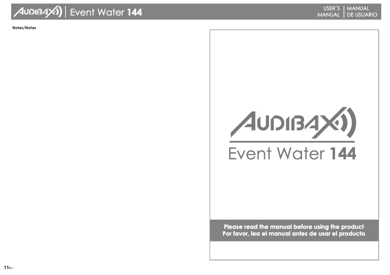 Page n°1 - Manuel utilisateur Audibax Event Water 144