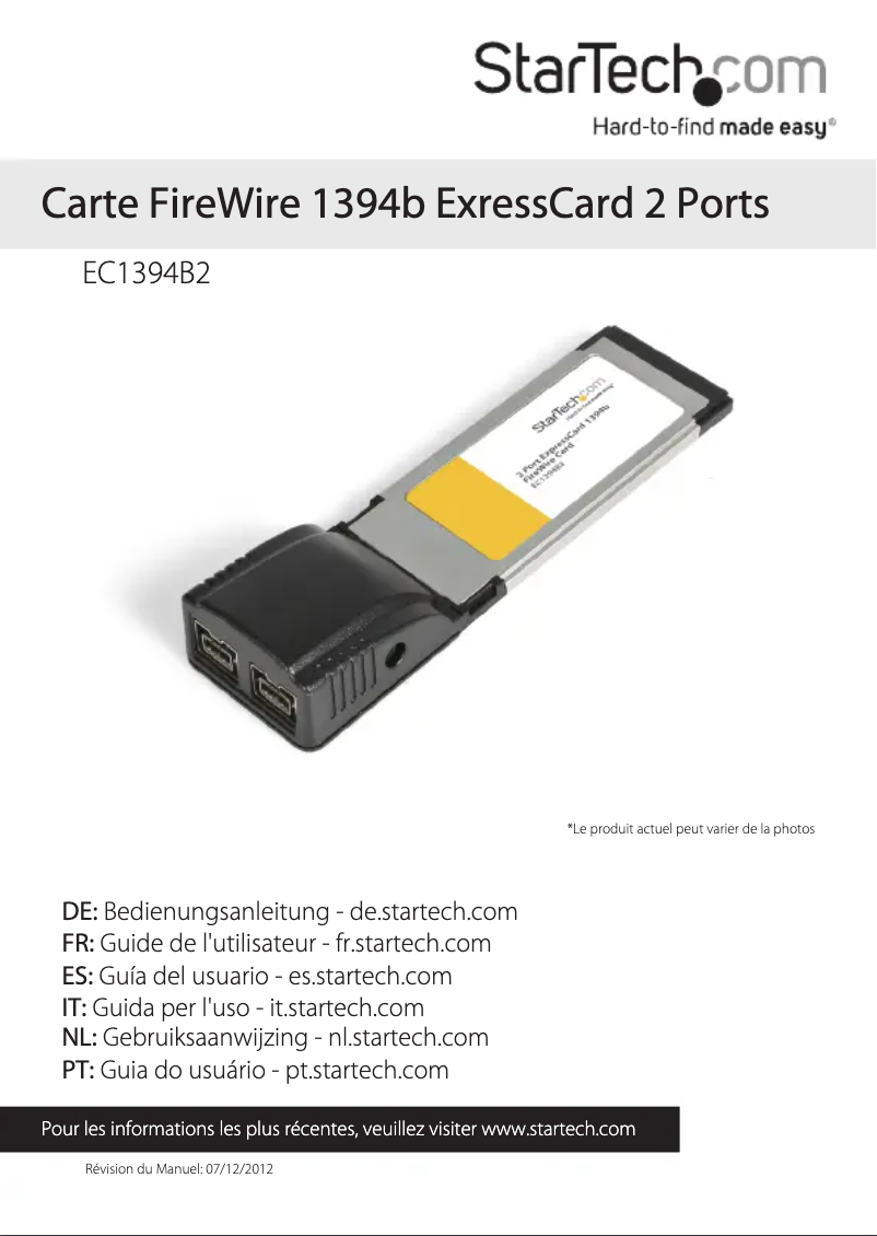 Image de la première page du manuel de l'appareil EC1394B2