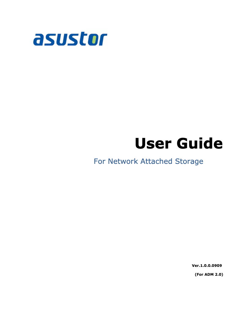 Page n°1 - Manuel utilisateur Asustor AS-602T