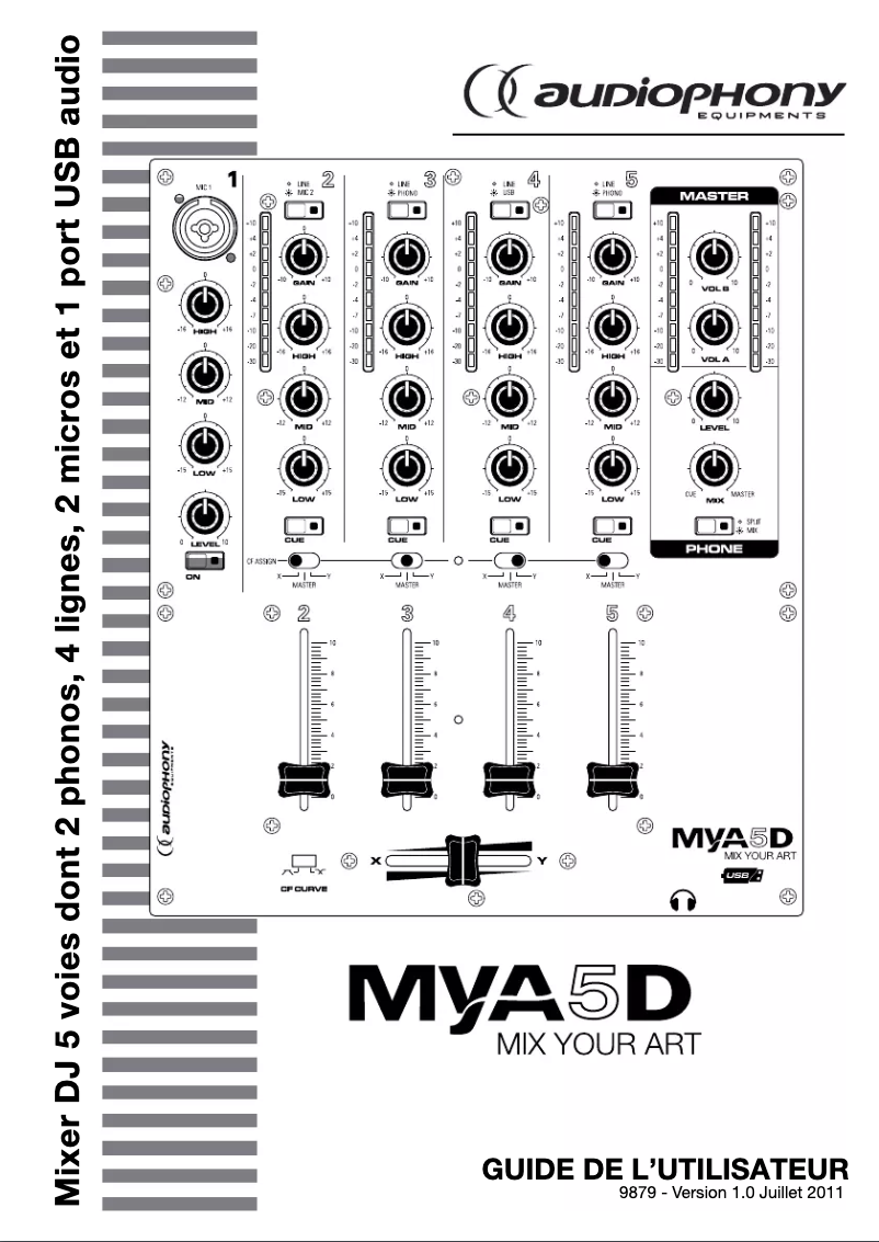 Page 1 de la notice Manuel utilisateur Audiophony MYA5D