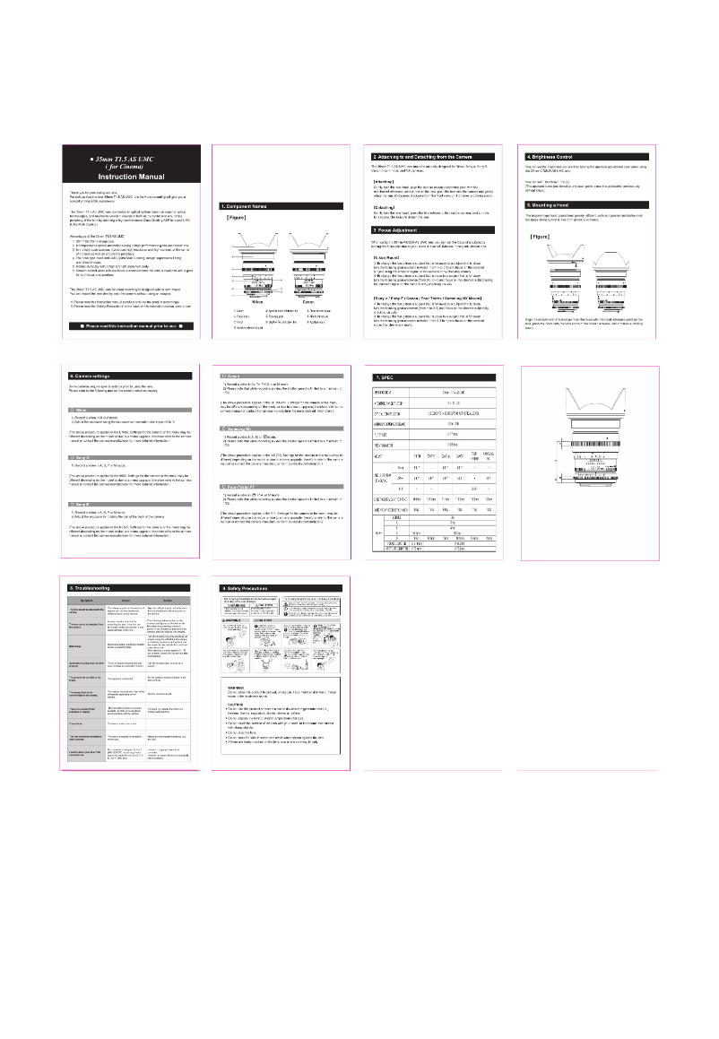 Image de la première page du manuel de l'appareil Cine DS DS35M-S
