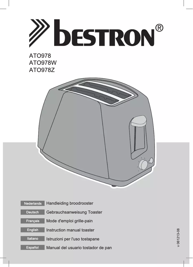 Page 1 de la notice Manuel utilisateur Bestron ATO978