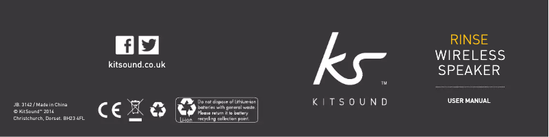 Page 1 de la notice Manuel utilisateur KitSound Rinse