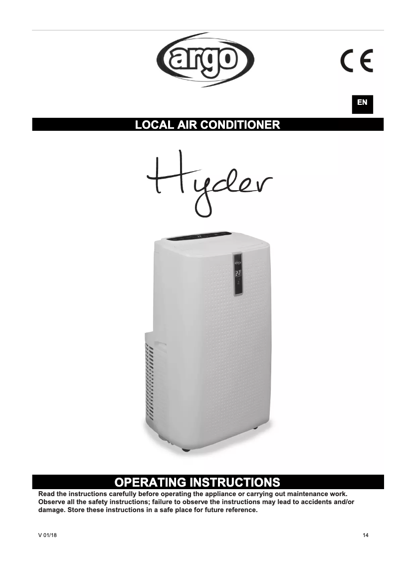 Image de la première page du manuel de l'appareil Hyder