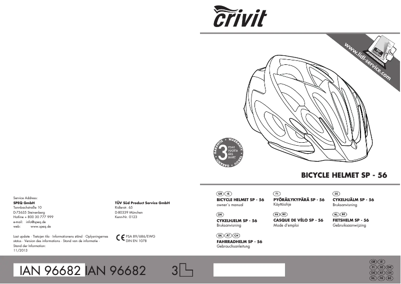 Page 1 de la notice Manuel utilisateur Crivit IAN 96682