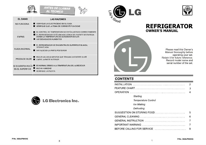 Page 1 de la notice Manuel utilisateur LG GN-V201R