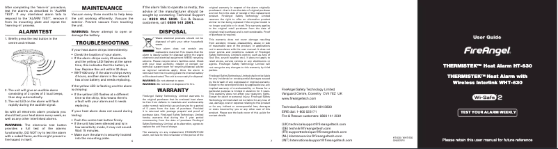 Page 1 de la notice Manuel utilisateur FireAngel FP1720W2-R