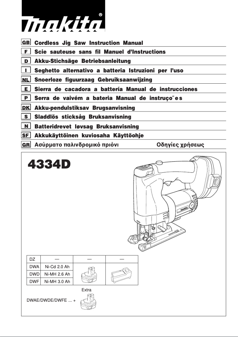 Page n°1 - Manuel utilisateur Makita 4334D