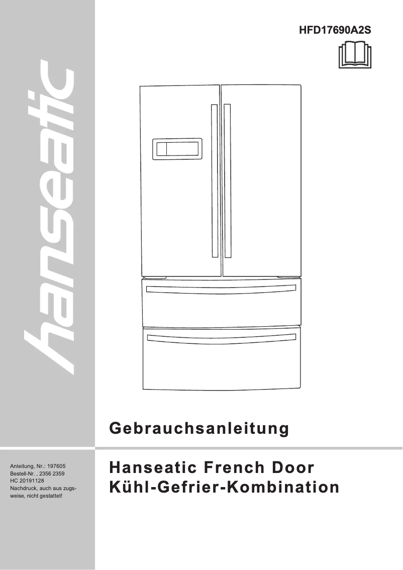 Image de la première page du manuel de l'appareil HFD17690A2S