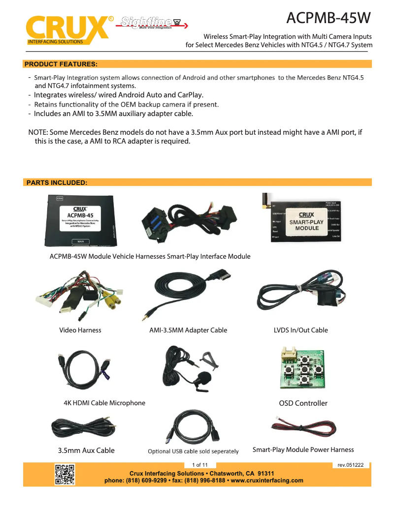 Página 1 del manual Manual de usuario CRUX ACPMB-45W