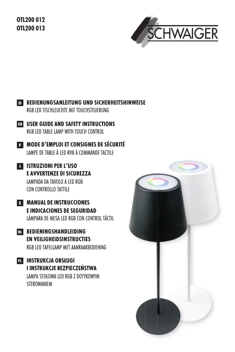 Page n°1 - Manuel utilisateur Schwaiger OTL200