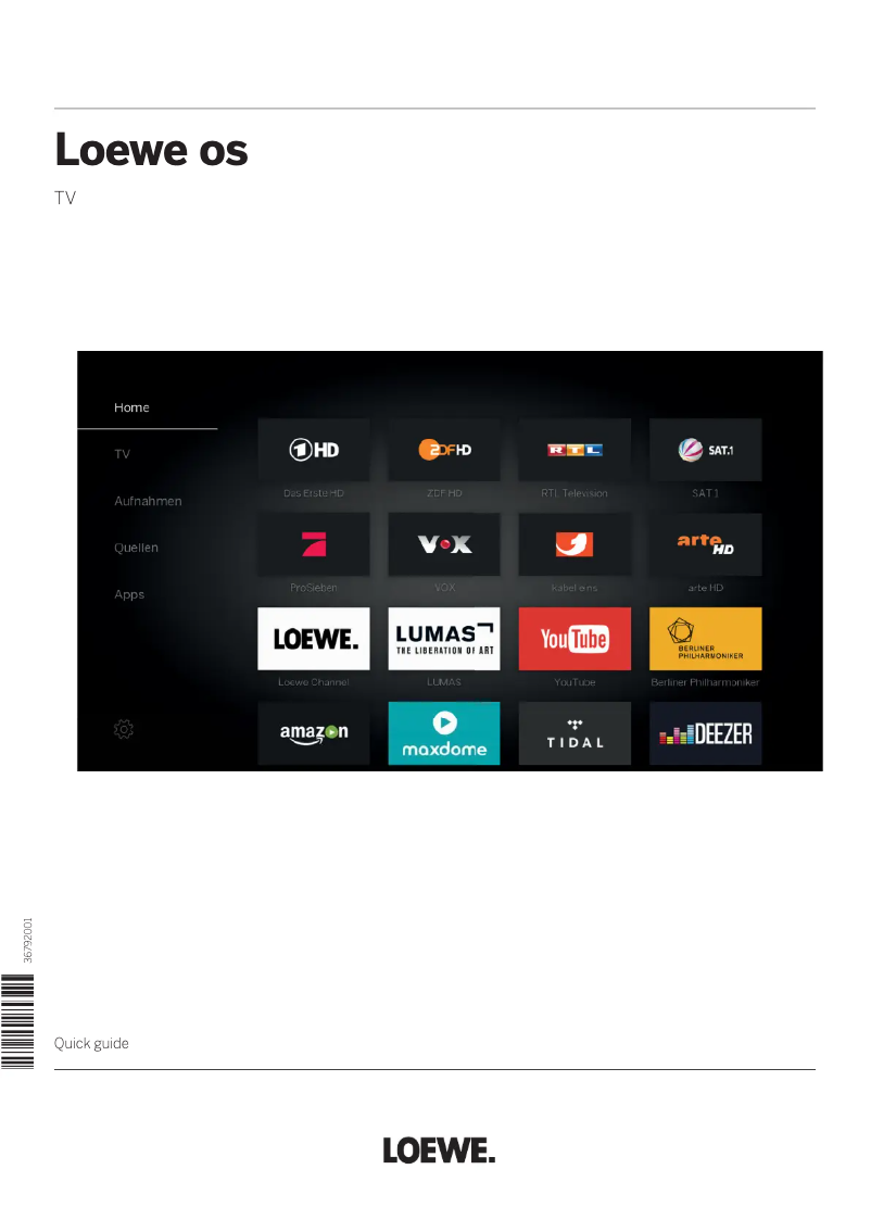 Page 1 de la notice Manuel utilisateur Loewe os