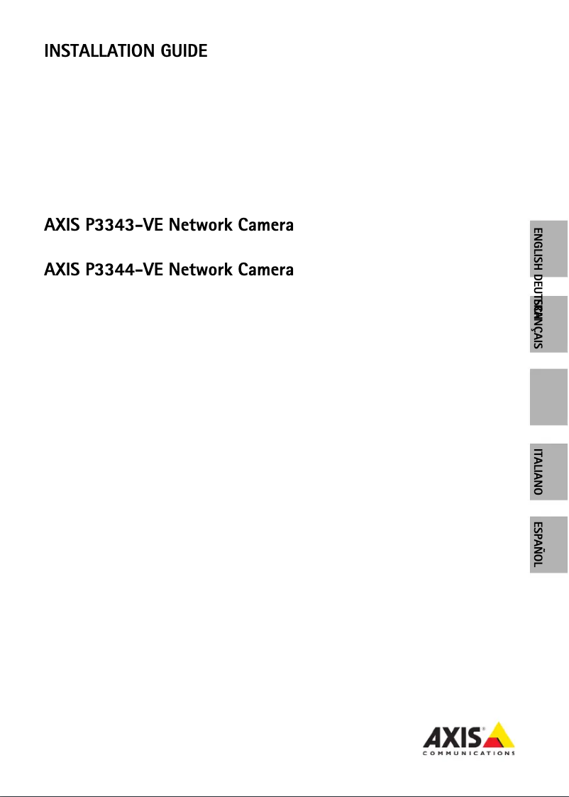 Page 1 de la notice Manuel utilisateur Axis P3344