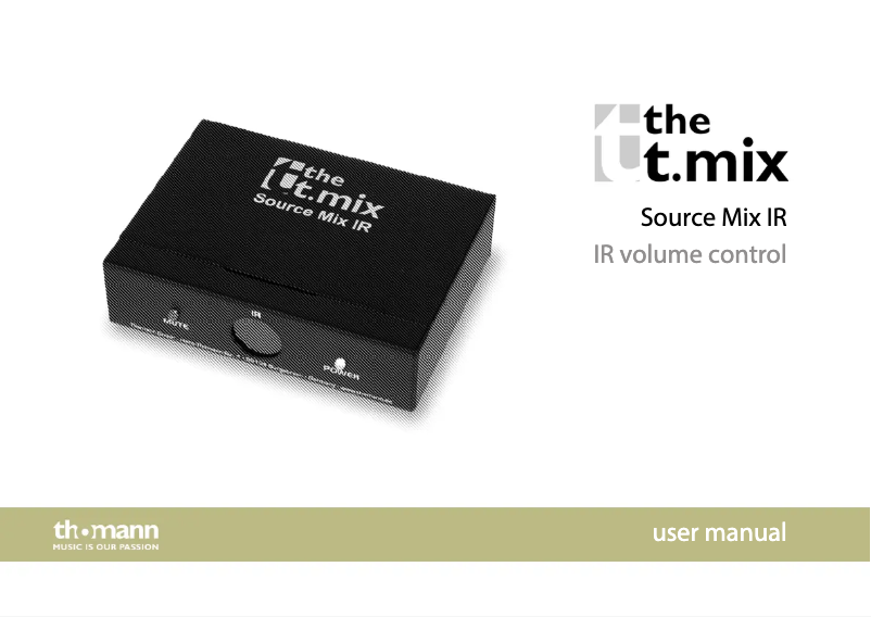 Page 1 de la notice Manuel utilisateur the t.mix Source Mix IR