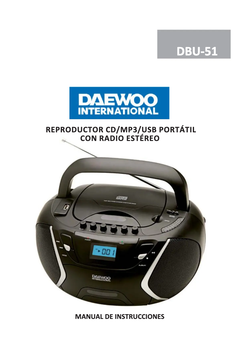 Page 1 de la notice Manuel utilisateur Daewoo DBU-51