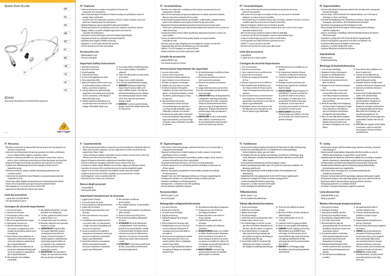 Page n°1 - Guide de démarrage rapide Behringer BD440