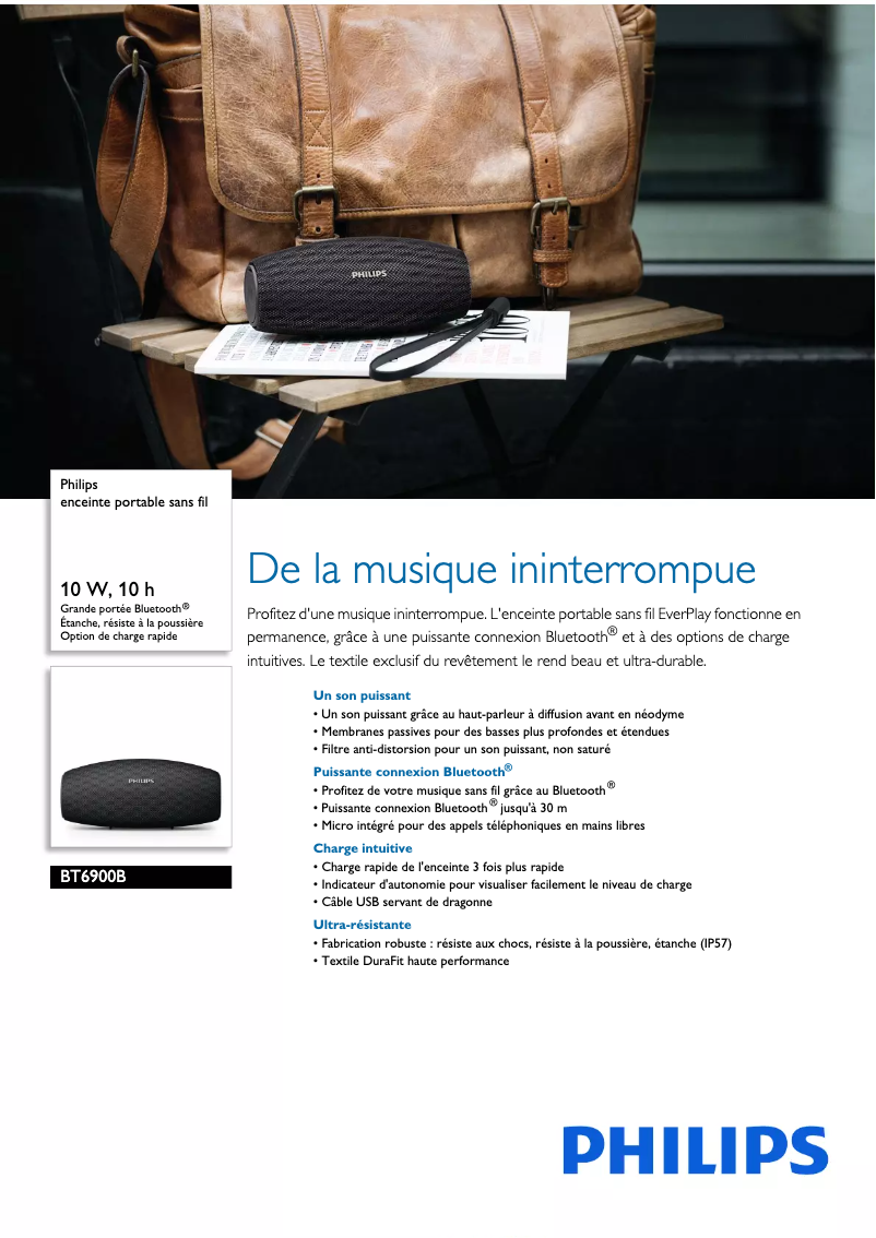 Page n°1 - Fiche technique Philips BT6900B