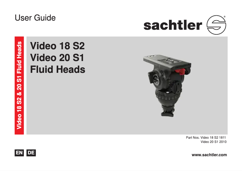 Page 1 de la notice Manuel utilisateur Sachtler Video 18 S1