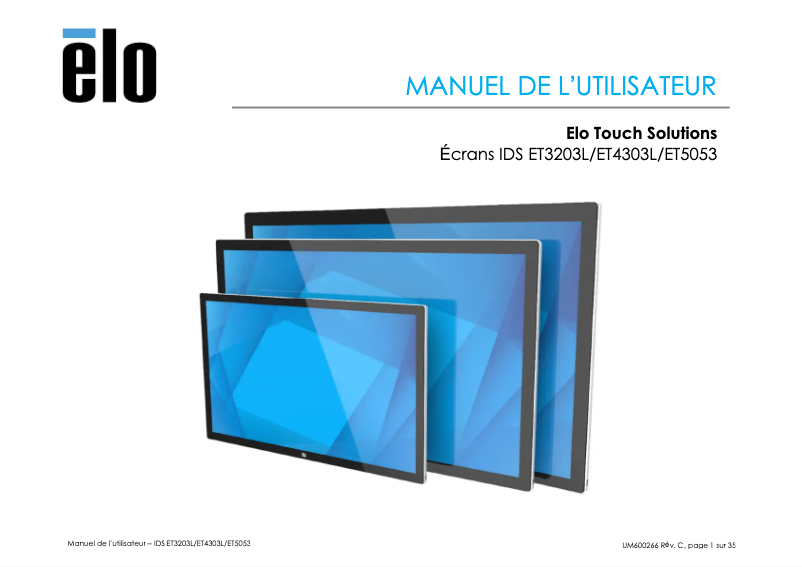 Page 1 de la notice Manuel utilisateur Elo 5053L
