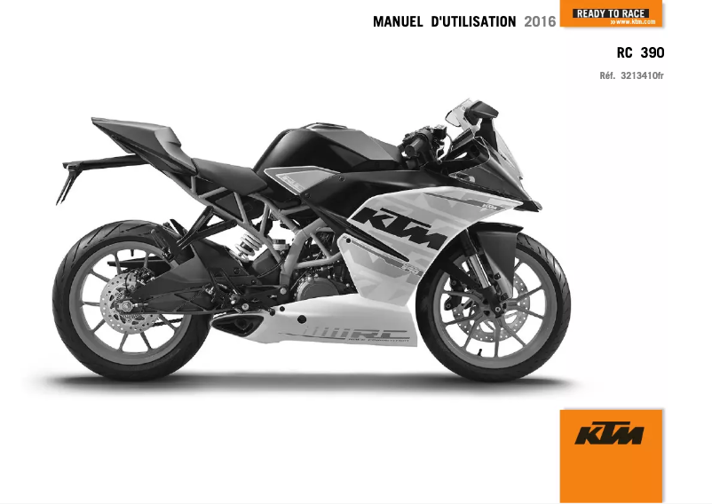 Page 1 de la notice Manuel utilisateur KTM RC 390 CUP (2016)
