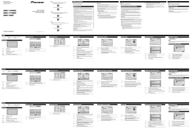 Page n°1 - Guide de démarrage rapide Pioneer DMH-160BT II