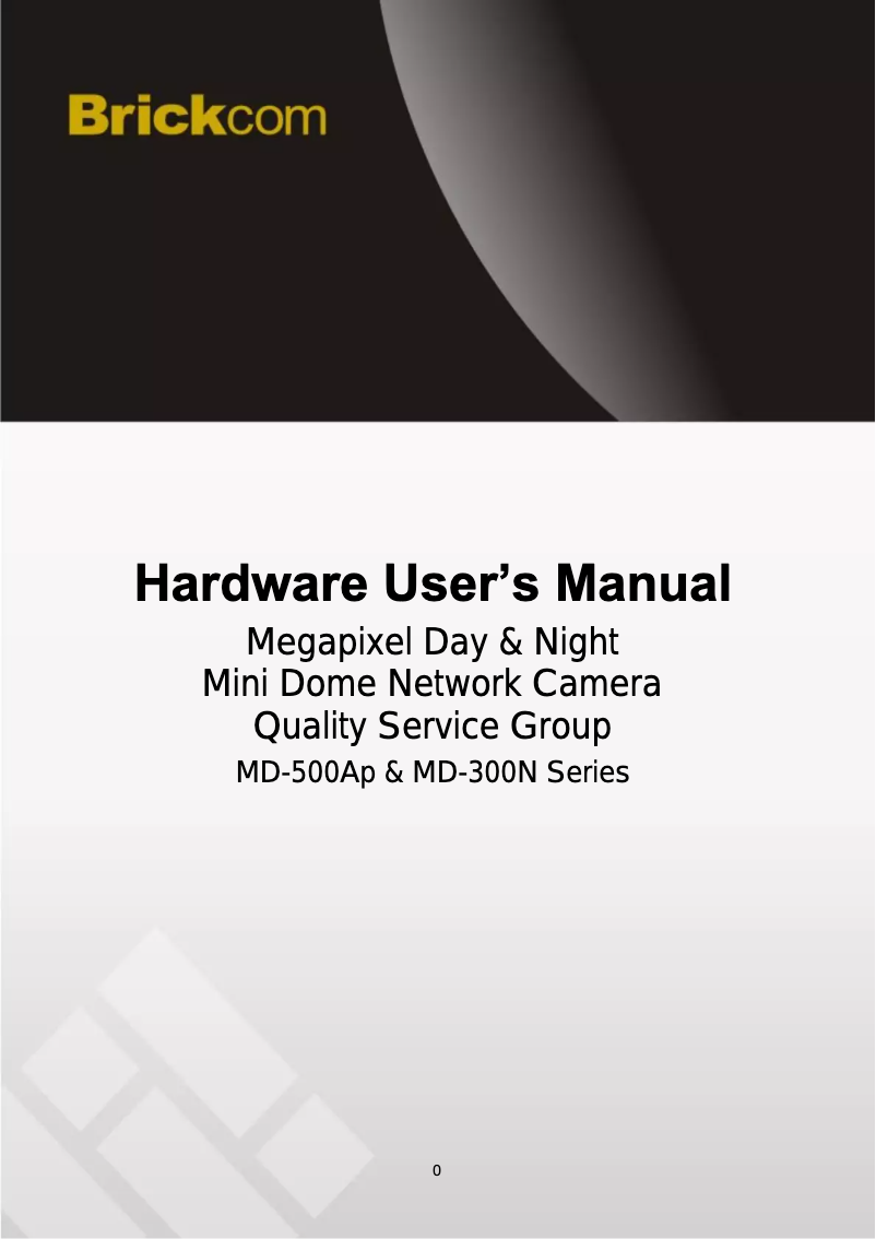 Page n°1 - Manuel utilisateur Brickcom MD-300Np-360P