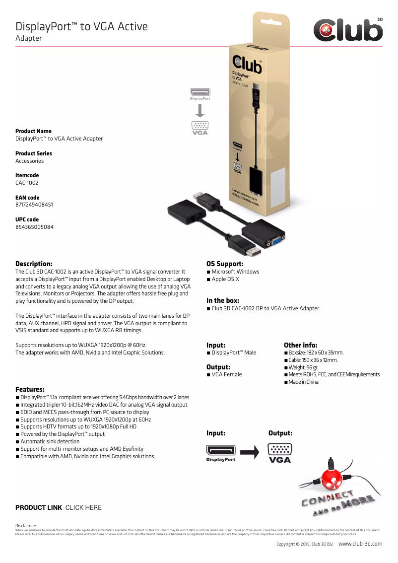 Página 1 del manual Manual de usuario CLUB3D CAC-1002