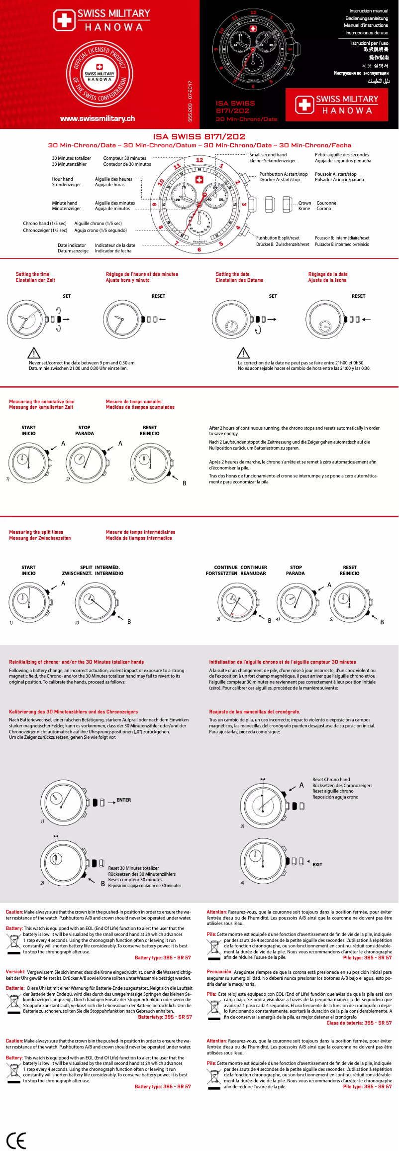 Page n°1 - Manuel utilisateur Swiss Military Hanowa Predator Chrono