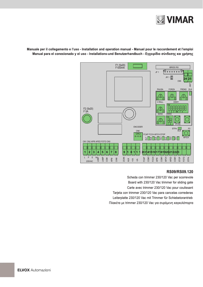 Page n°1 - Manuel utilisateur Vimar ELVOX ESM5.120