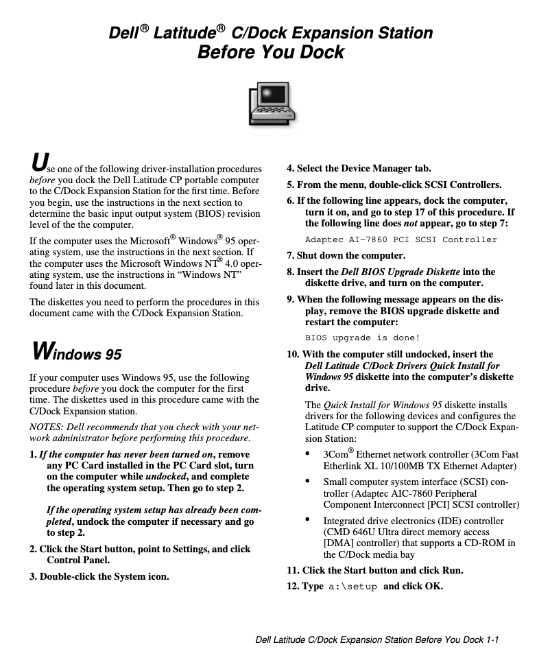 Page 1 de la notice Manuel utilisateur Dell Latitude C/Dock Expansion Station